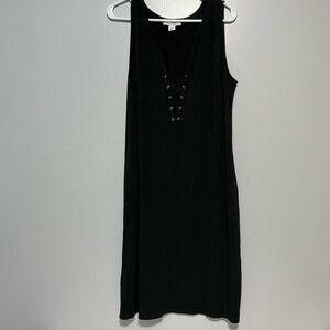 White House Black Market Black Sleeveless Lace-Up Dress, coverup size XL